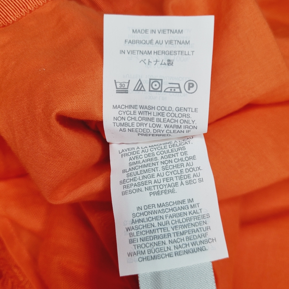 J.Crew 100% Linen Skirt Orange Size 2 Short Ruffles Flowy Tropical Zipper Resort - Picture 10 of 11